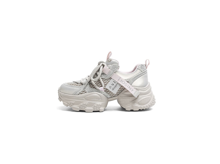 Zhuoshini Women's Thick Sole Dad Sneakers 2025 New Autumn Slimming Sports Casual Shoes Height Increasing Silver Size 39 11