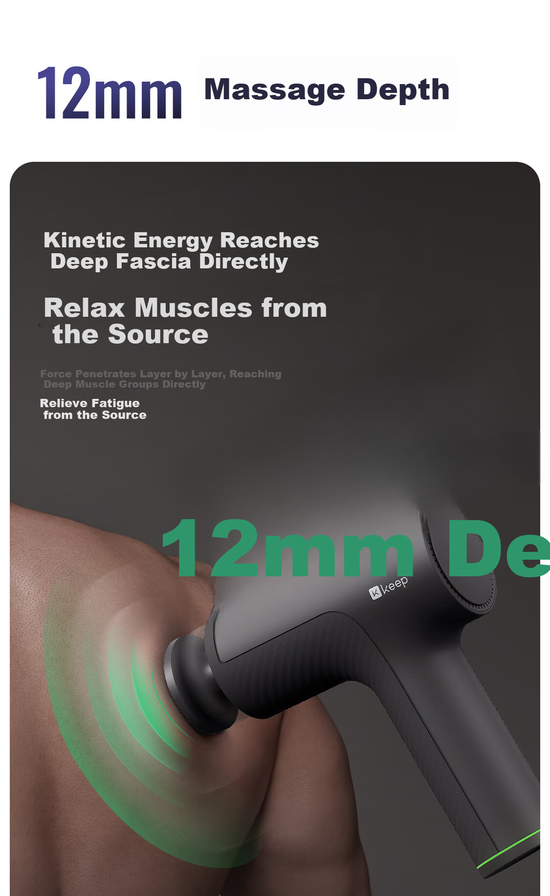 Keep Massage Gun Deep Tissue Massager Muscle Relaxation Device Gift for Men G2 Carbon Gray 7