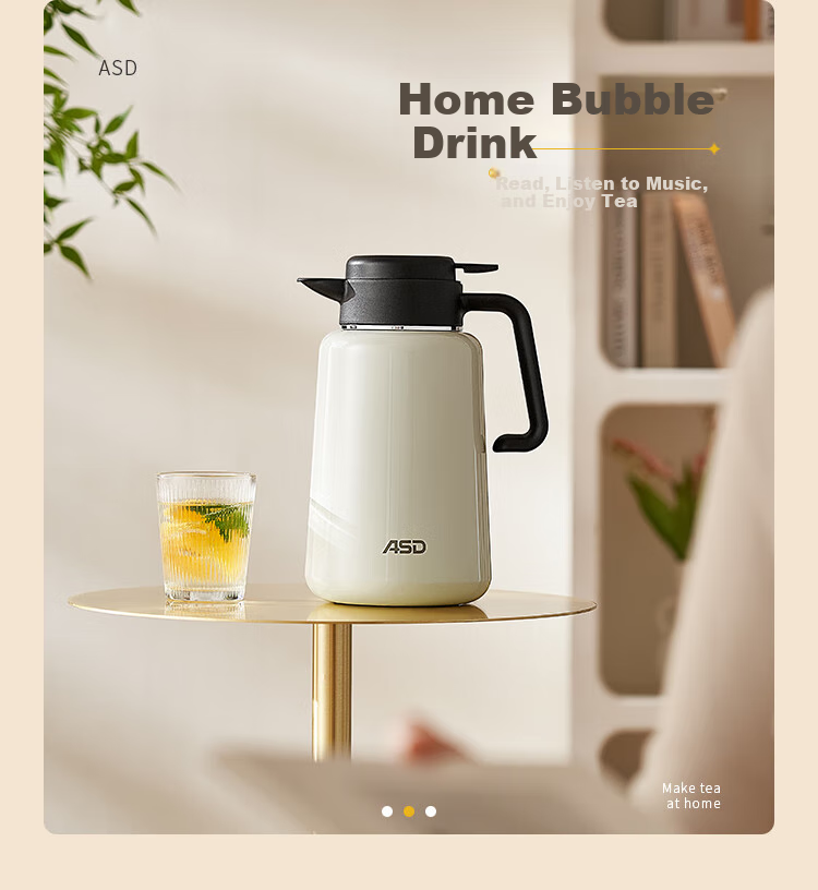 ASD Insulated Bottle, Large Capacity for Home Use, 316L Stainless Steel Inner Liner, Vacuum Thermal Water Kettle, Thermos Flask, 1.8 Liter, Xingyun White 11