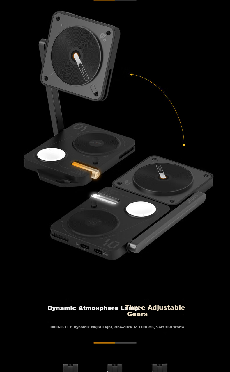 AULUMU M01 4-In Foldable Wireless Charger, Desktop Stand with MagSafe Magnetic Fast Charging Station, Compatible with Apple 3
