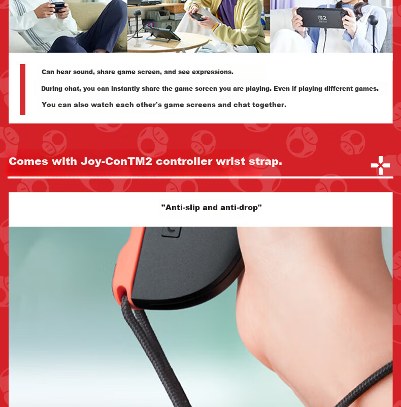 Nintendo Switch Upgraded SWICTH2 Joy-Con2 [2nd Generation Controller, Red And Blue] Game Console Controller Joystick NS2 Peripherals, 2-Pack 11