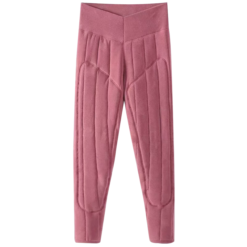 Langsha Women's Wool Thermal Autumn Pants Thickened Fleece Lined Winter Leggings Knee Protection Plus Size Warm Pants