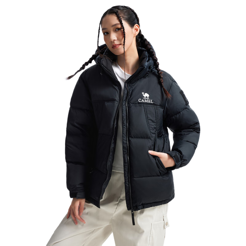CAMEL Women's Down Jacket 2025 Autumn Winter New Thickened Warm Unisex Hooded Down Puffer Coat