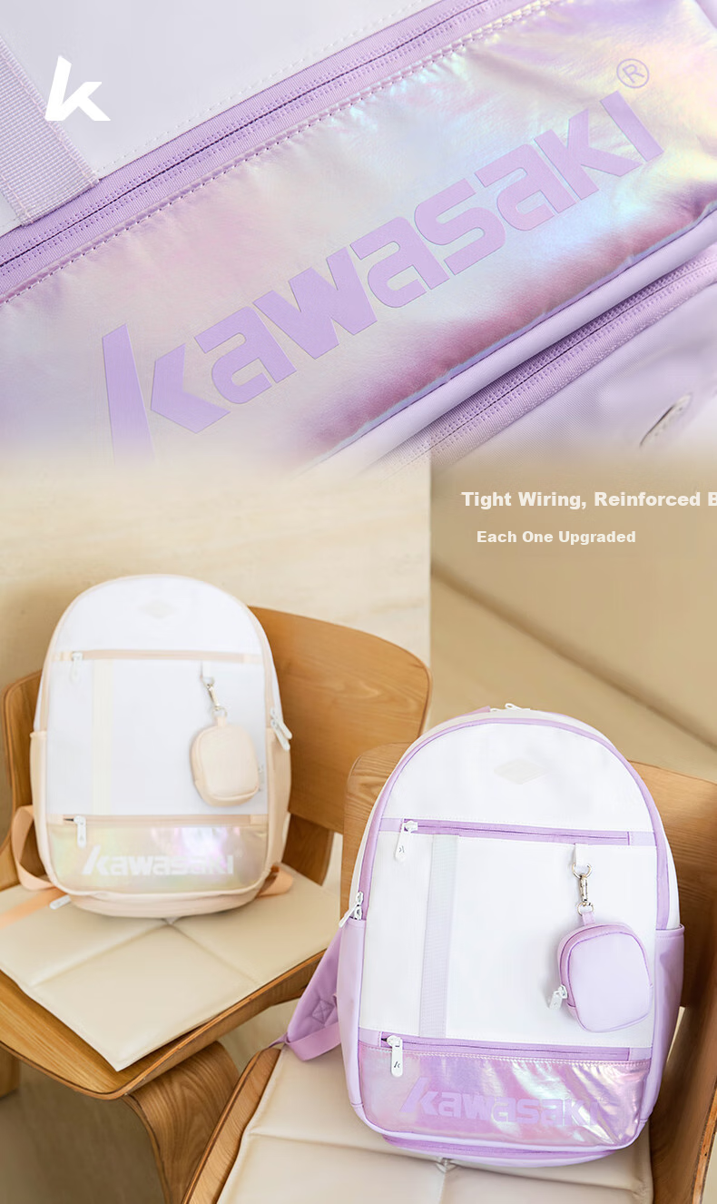 KAWASAKI Badminton Bag, Backpack, Sports Backpack, Casual Training Bag, B8224, Twilight Purple 6