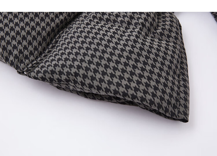 Dme [Northern Warm Oxygen Bar] Winter Small Stove 90% Duck Down Stand Collar PU Strap Waist Houndstooth Women's Down Jacket 4