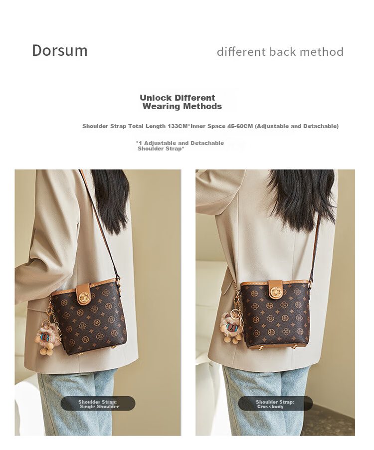 Aokang Women's Handbag 2026 New Trendy High-End Crossbody Shoulder Bag Light Luxury Bucket Bag Birthday Gift for Girlfriend Or Wife 4