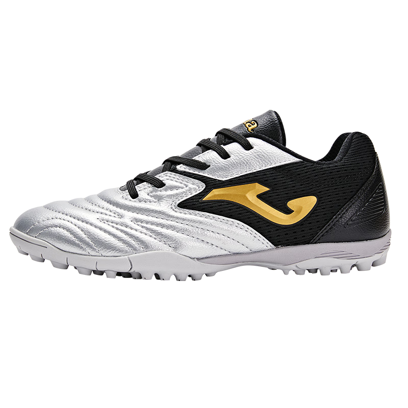 JOMA Kids Soccer Shoes TF Turf Studs Youth Primary School Grass Field Training Sports Shoes Silver Black Size 38