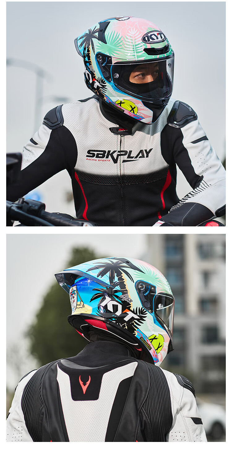 KYT Official Genuine Imported Motorcycle Helmet Unisex Four Seasons Full Face Windproof and Anti-fall TE-02 Bright White XXL 15