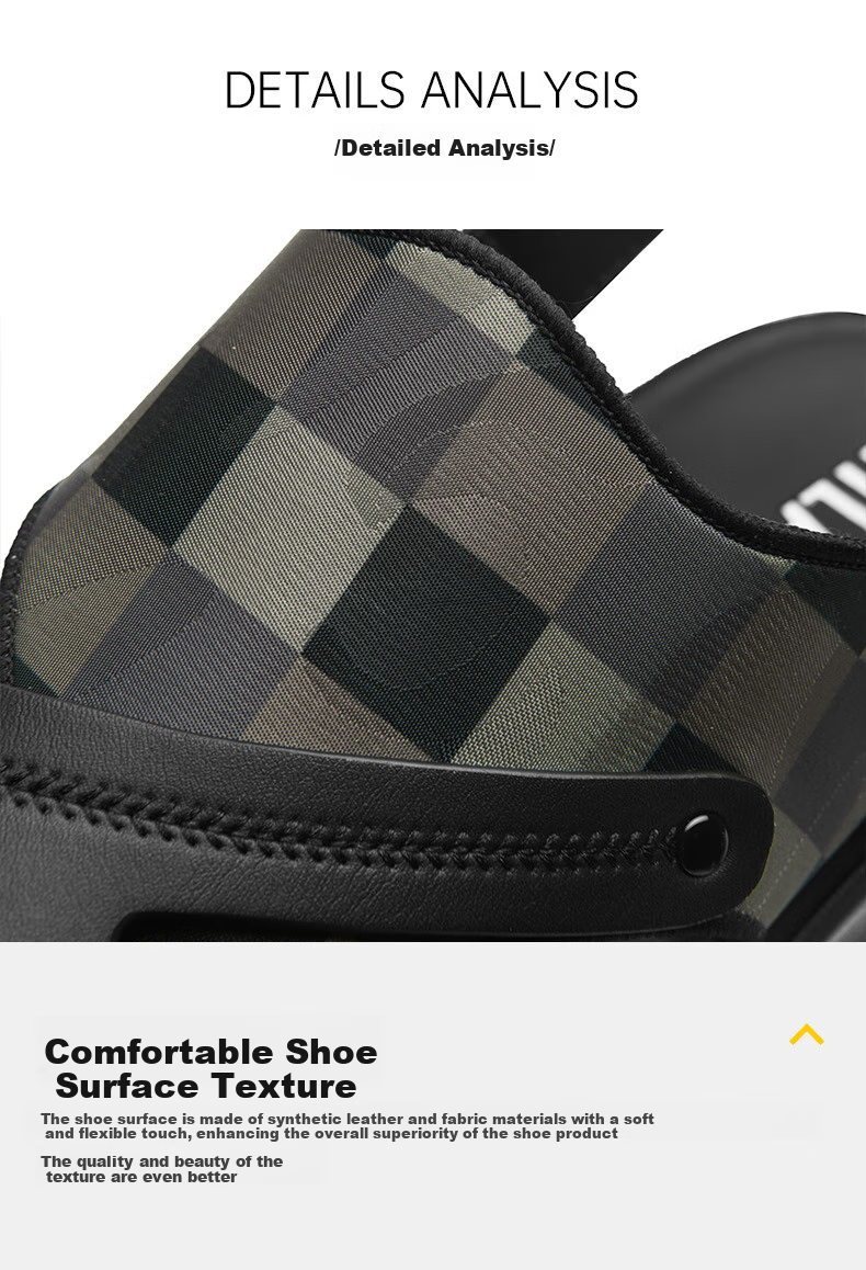 HLA Summer Sandals for Men, Outdoor Beach Shoes, Lightweight Trendy Slip-On Slippers for Men, T027 Black Size 40 10