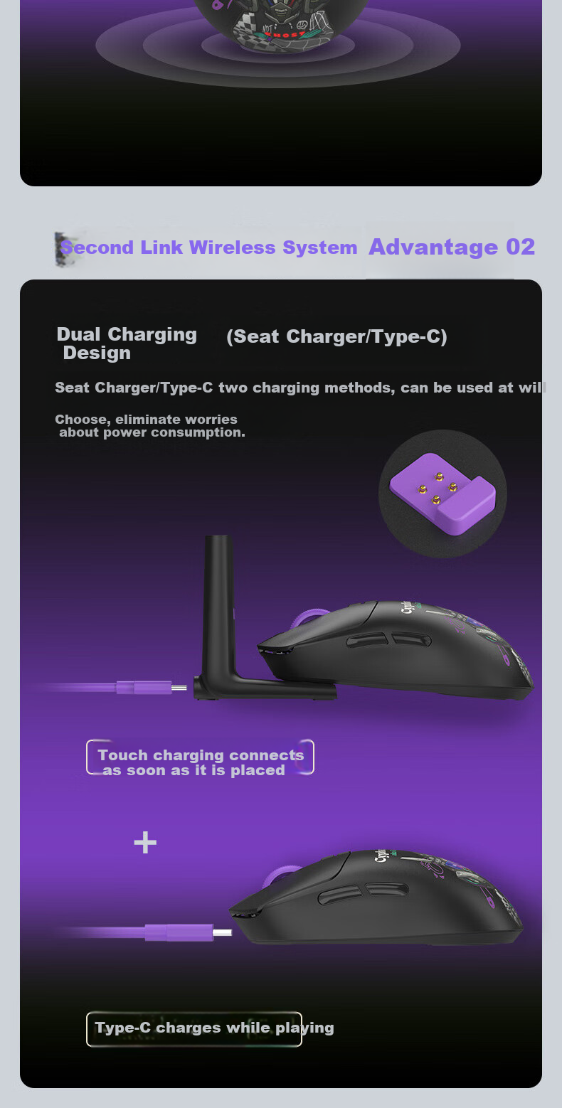 A4TECH Wild Tribe R72ProDuo Wireless USB Gaming Mouse, Blood Hand Phantom Delta PUBG CS Rechargeable Base, Lightweight 3395 E-Sports Phantom Hacker 7