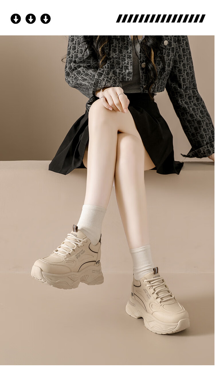 TonLion Women's Thick-Soled Platform Dad Sneakers Spring Summer Casual Sports Shoes Black Size 37 12