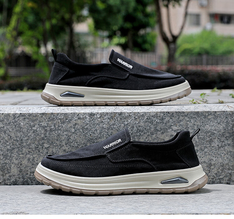 Warrior Canvas Shoes Men Casual Soft Sole Running Sports Shoes WXY(JS)-1846 Black Size 40 1