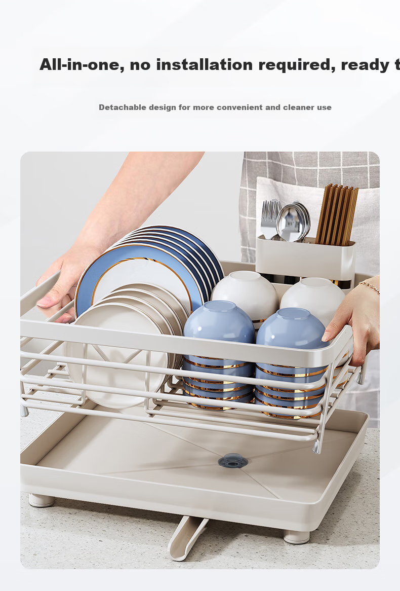 Shuaishi Kitchen Dish Storage Rack, Bowl And Chopstick Drainer, Drying Organizer, Utensil Holder, Complete Set of Kitchen Tools 4