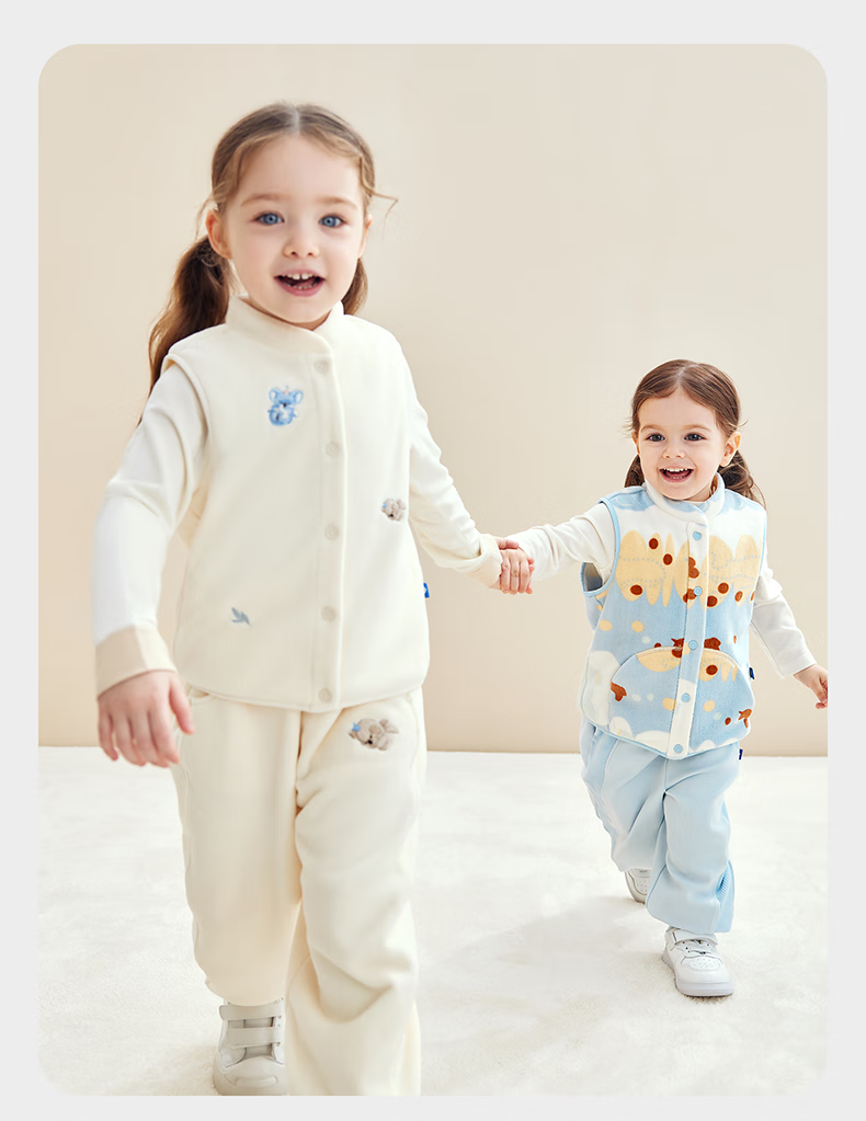 Babycare Children's Autumn Winter Fleece Lined Warm Vest Fair Isle Little Bear Blue Size 73 7