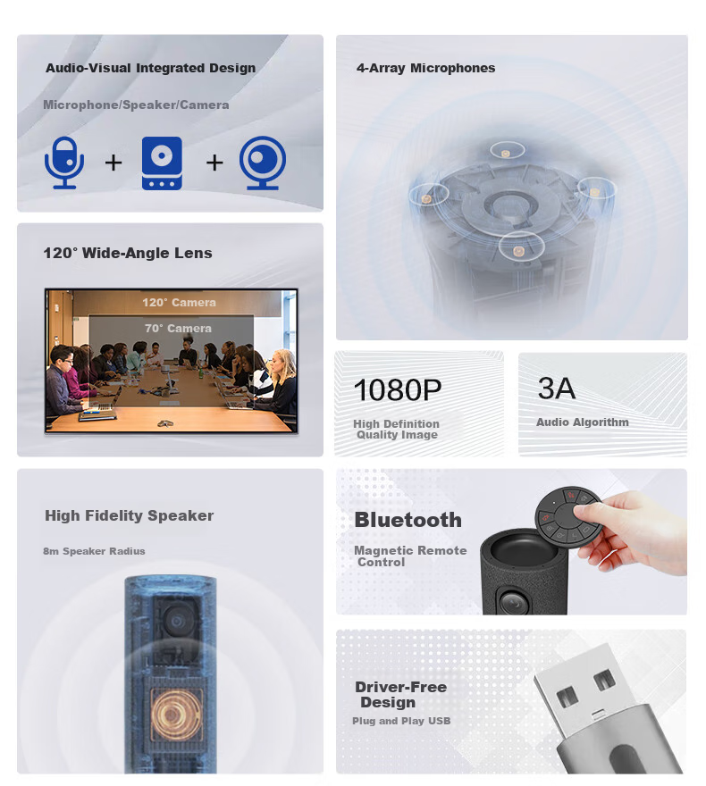 HIKVISION Video Conference Camera All-In 1080P HD Online Class Live Streaming Video Solution with Three-In Omnidirectional Microphone And Speaker 3