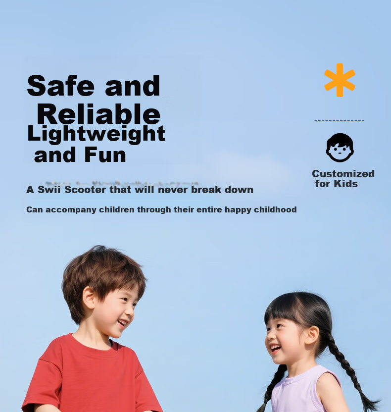 SWAY Scooter for Children 3-6 Years Old, Anti-Rollover, Foldable, Light-Up Wheels, Kids' Kick Scooter 1