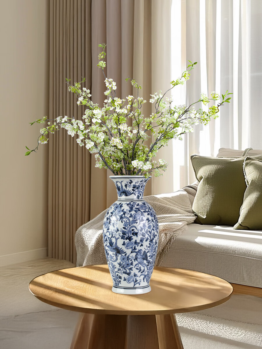 Qiju Elegant Collection Artificial Chinese Style High Branch Festive Peach Blossom New Year Spring Festival Home Living Room Atmosphere Decorative Bouquet Pink 3 Stems 20094 2