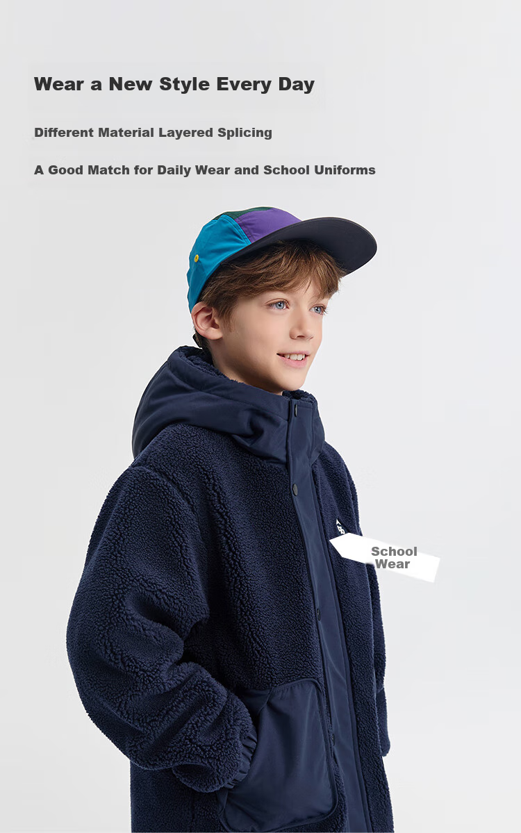 BALABALA Children's Clothing Cotton Jacket for Boys And Girls, 2026 New Spring Water-Repellent Coat, Warm Padded Outerwear, Fashionable 11