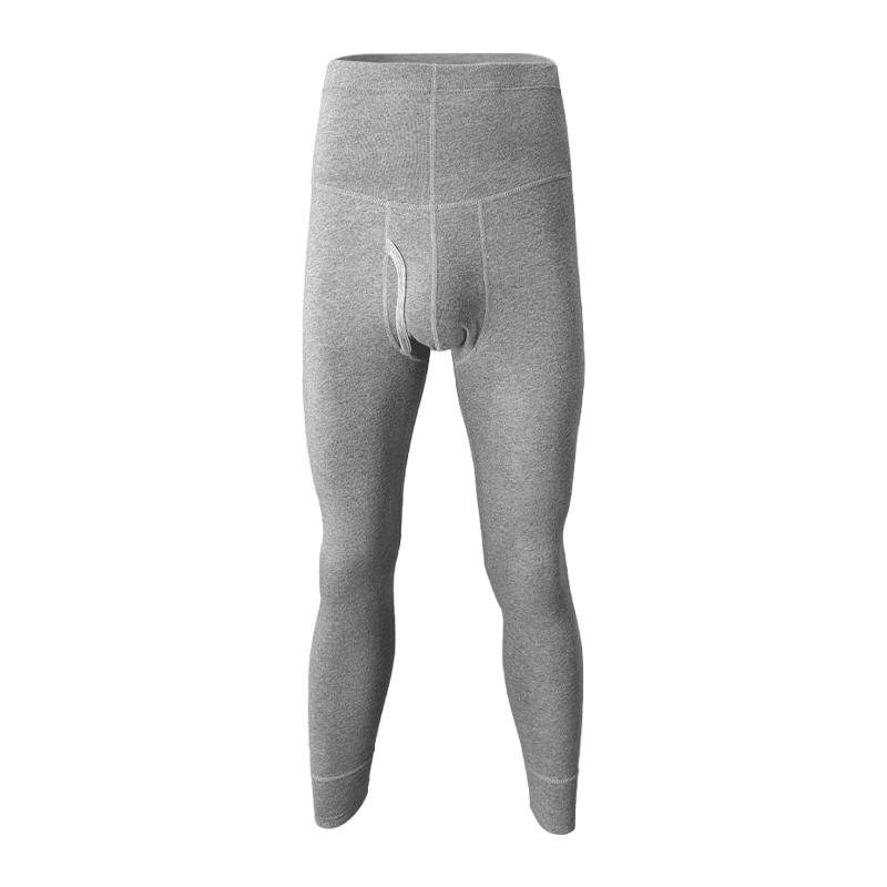 Aoyuansu Men's Lightweight Warm Combed Cotton Thermal Pants High Waist Autumn Winter Thin Warm Long Johns Windproof Base Layer Pants