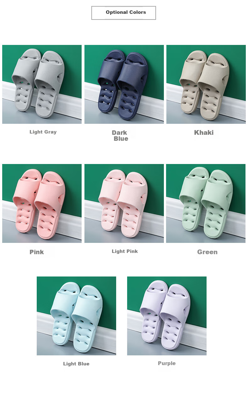 GUOLUOFEI [Size Adjustment] Bathroom Slippers for Men And Women, Summer Indoor Hollow Water-Evaporating EVA Sandals, Navy Blue, Size 41-42 6