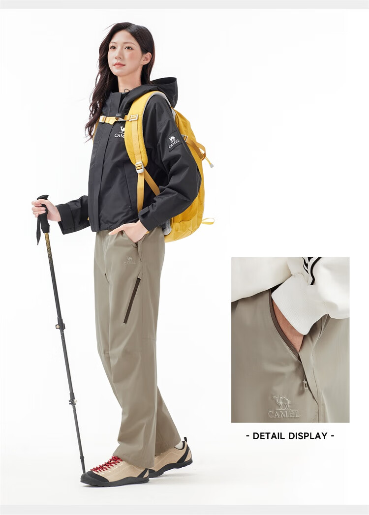 CAMEL Outdoor Softshell Pants for Men and Women, Autumn and Winter Windproof, Waterproof, Breathable, Durable, Tear-Resistant Hiking and Mountaineering Trousers 20