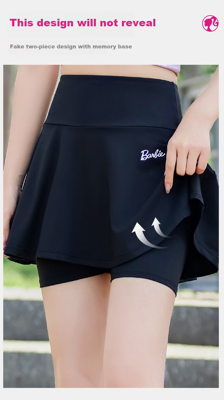 Barbie Women's Badminton Outfit, Lightweight Sports Seamless One-Piece Quick-Dry Sweat-Wicking Set, Anti-Exposure Athletic Wear Set for Wome 10