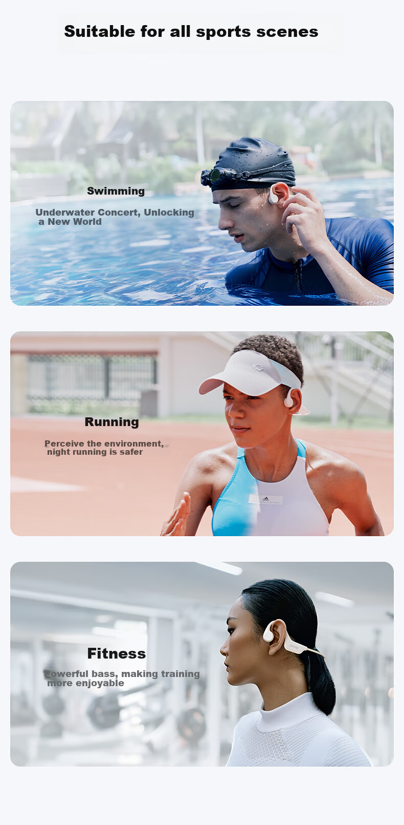 SANAG Cenab B60S Pro Bone Conduction Swimming Headphones, IP68 Waterproof And Sweatproof, Bluetooth Sports Running Dedicated, Open-Ear Design, 32GB Internal Memory 22