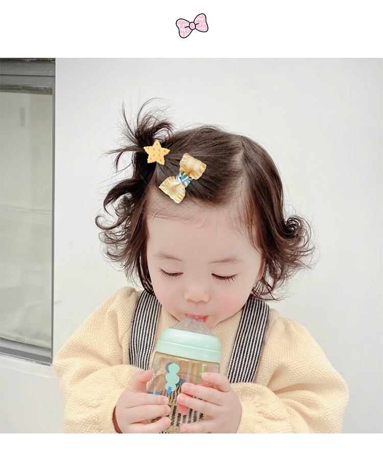 NIANFIN Baby Hair Clip for Girls, Cute Non-Damaging Fabric Covered Hairpin, Toddler Hair Accessories 3