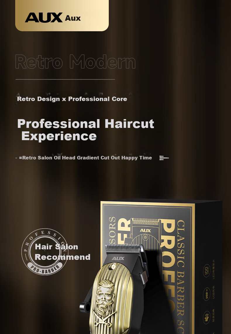 AUX Electric Hair Clipper for Men, High-Power Self-Service Shaver, Carving Tool for Home Use, Suitable for Adults, Children And Babies, Hair Cutting Device, Self-Haircutting Gadget, Electric Trimmer 2