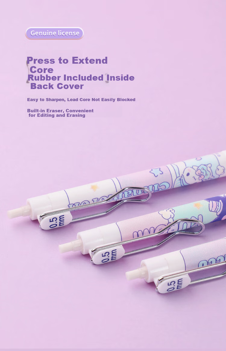 GuangBo 0.5mm Mechanical Pencil Set, Mechanical Pencil, Refills, Sanrio Collaboration Pochacco Cute Cartoon School Pencil, Single Pack KT82105-PC 8