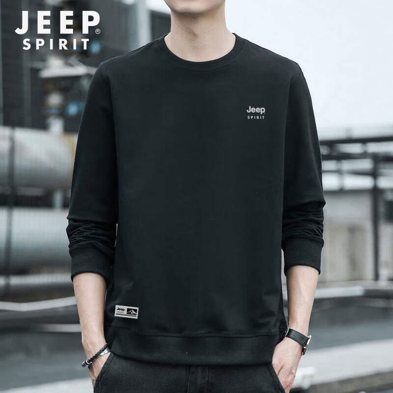 Мужская толстовка JEEP SPIRIT, повседневная, с длинным рукавом, круглым воротом, артикул J62WY53257BK00M