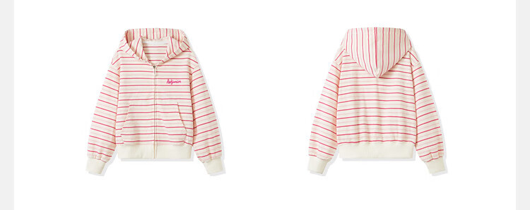 ASK JUNIOR Children's Jacket, Fall 2026 Collection, Striped Color-Block Design for Older Girls, Soft And Skin-Friendly Hooded Coat 4