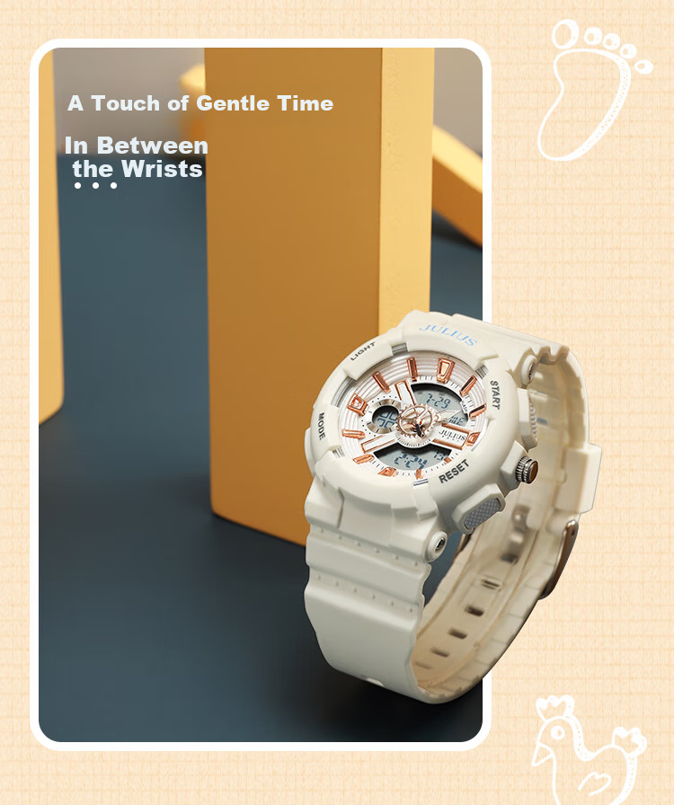 Julius Watch for Women, Instagram Style Unicorn Fashion Sports Student Luminous Unisex Electronic Watch White JA-1276A 15