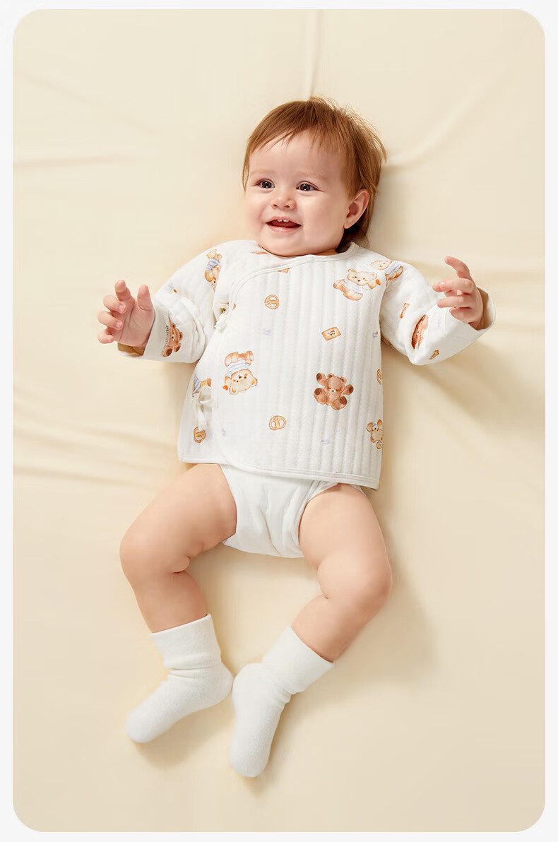 Aibedila Baby Half-Back Romper Newborn Autumn Winter Quilted Air Layer Warm A-Class Cotton Infant Onesie 8