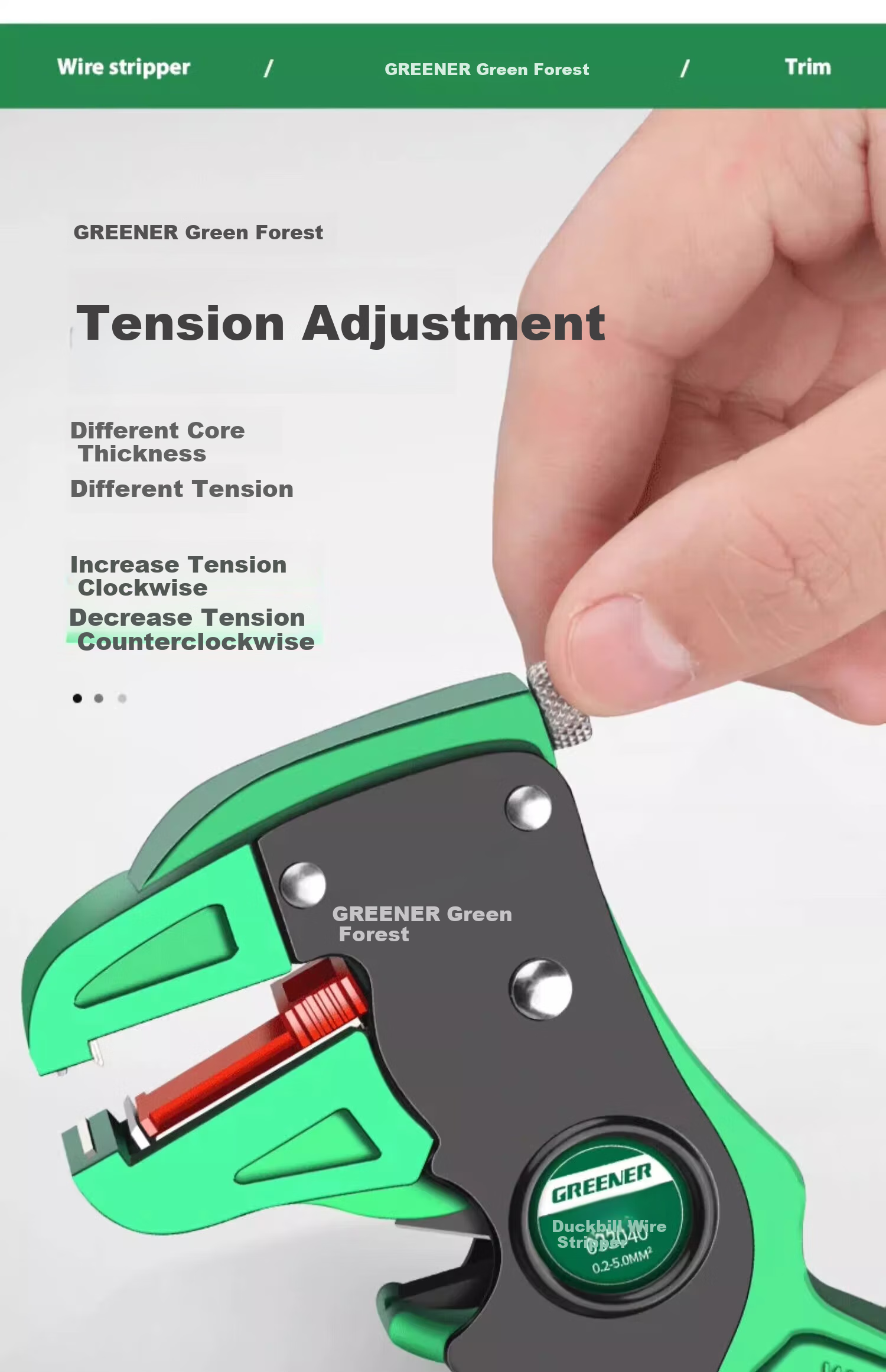 GREENER Wire Stripping Pliers, Professional Electrician Tool, Multi-Functional Duck-Billed Wire Stripper for Home Use, Eagle Beak Cable Puller, Electric Pe 8