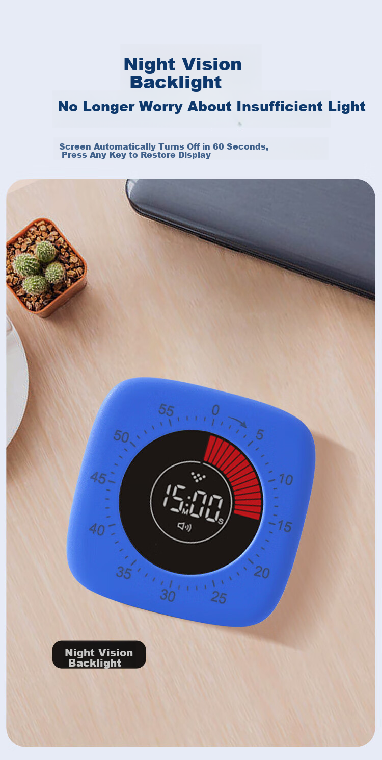 Beianxing Kitchen Timer, Yoga Timer, Visual Timer, Electronic Timer, Self-Discipline Device, Alarm Clock, Rechargeable Countdown Reminder, Student-Specific Gift 11