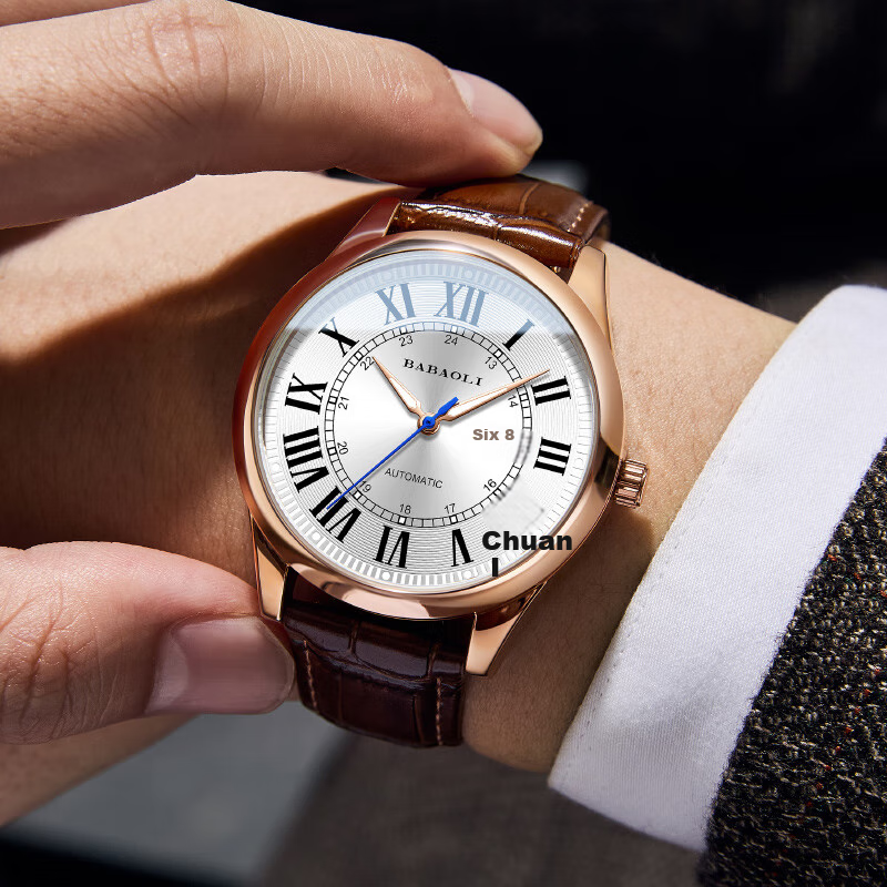Babaoli Brand Men's Watch, 2026 New Model Fully Automatic Mechanical Watch with Luminous Dial And Date Display, Top Ten Birthday Gift for Boyfriend