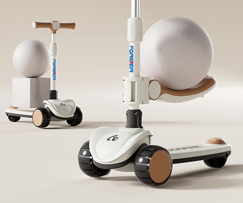 FOREVER Children's Scooter for Ages 1-12, Foldable Three-Wheel Wide Stable Ride-On Scooter for Boys and Girls 18