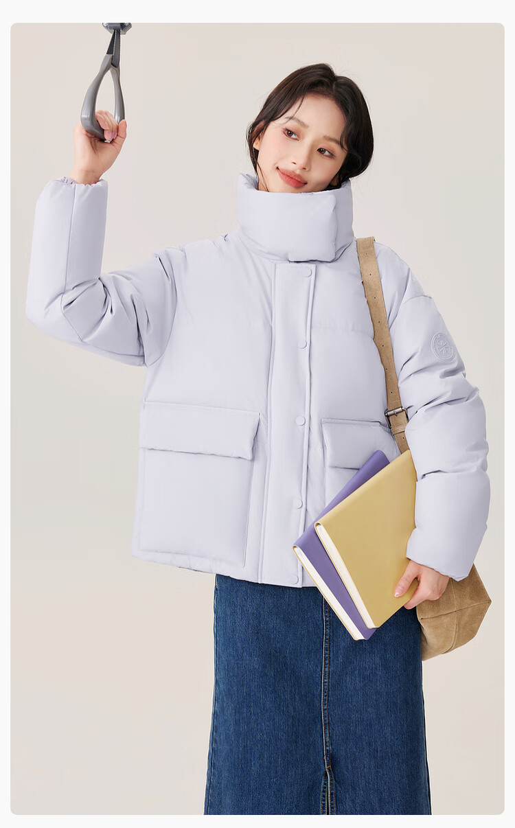 Xuezhongfei 2025 Autumn New Women's Short Straight Collar Colorful Down Jacket Warm Versatile Comfortable Coat 31