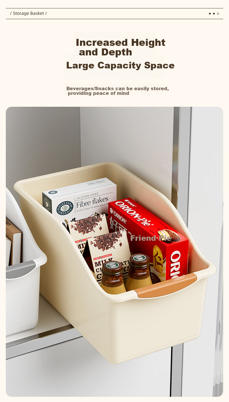 Youjialiangpin Cabinet Storage Box, Household Kitchen Gap Organizer, Snack And Seasoning Container, Drawer-Style Plastic Miscellaneous Item Sorting Basket 3