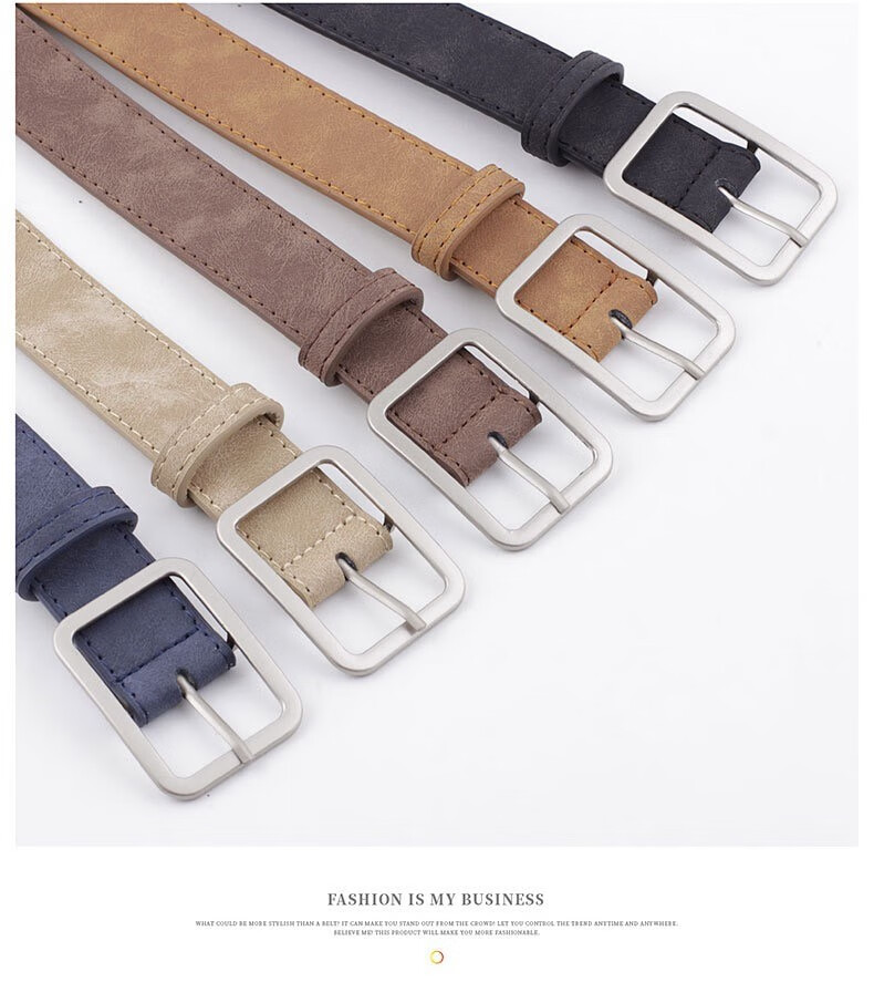 Jeanswest New Korean Style Pin Buckle Men's Leather Belt Casual Versatile Waistband Trendy Men's Pants Belt Ins Style 5