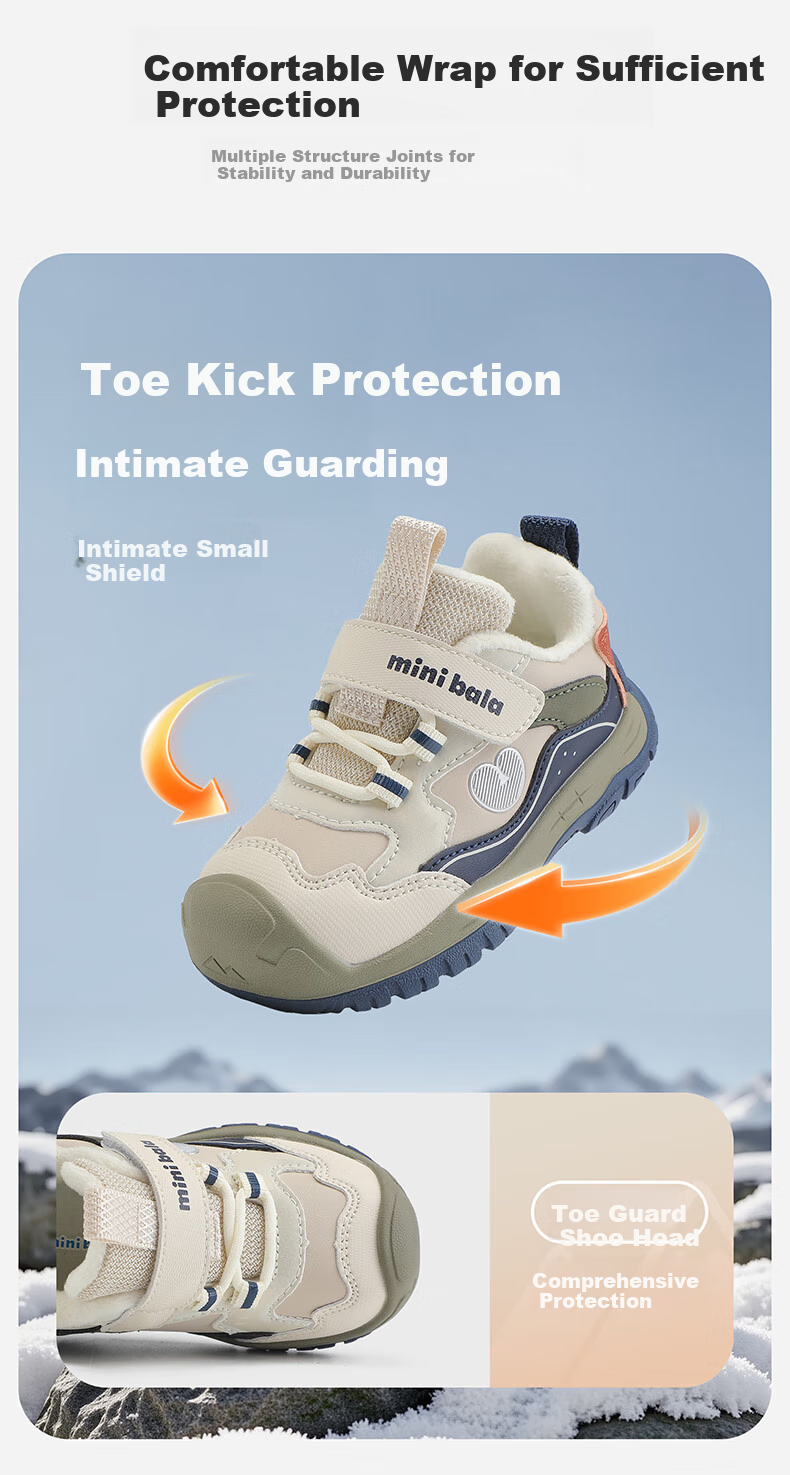 Minibala Spring And Autumn New Baby Walking Shoes, Closed-Toe Anti-Collision Toddler Casual Sneakers for Boys And Girls 16