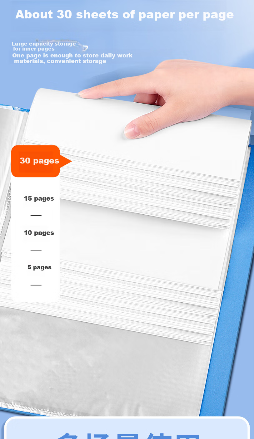 Licao File Folder Document Organizer, 100 Pages, A4 Loose-Leaf Binder with Dividers, Contract Storage Folder, File Organizer with Pages And Sleeves, A4 File Flip Book with Cover 10