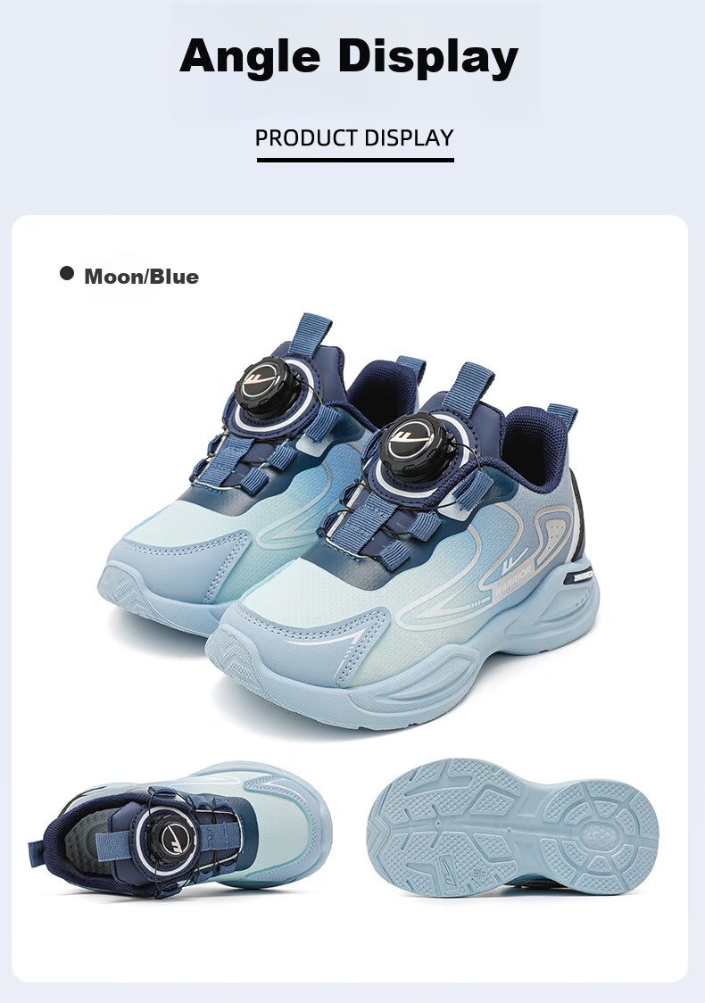 Warrior Boys' Running Shoes, Spring And Autumn Style, Fashionable And Lightweight Children's Sneakers WZ-1472, Black/blue/navy Blue, Size 34 6