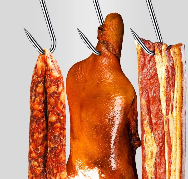 Hakkai Bird 20-Pack Meat Hanging Hooks Stainless Steel Large Solid Thickened S-Shaped Hooks for Curing Meat 3