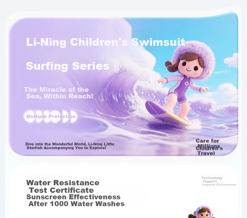 Li-Ning Children's Swimsuit, Girls' Long Sleeve And Long Pants, Warm Professional One-Piece Surfing Suit, Diving And Swimming Equipment, 0081 Pink, Size 160 1