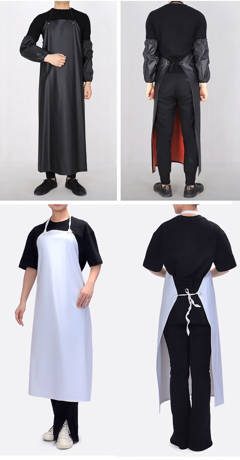Gongqiyou PU Protective Sleeve Covers 5 Pairs Black and Red Composite Waterproof Oil-Resistant Short Kitchen Work Protective Sleeves 1