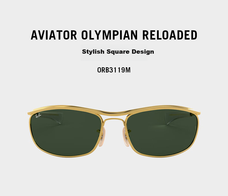 RayBan RayBan 0RB3119M 001/31 Gold Frame Green Lenses, Size 62 1