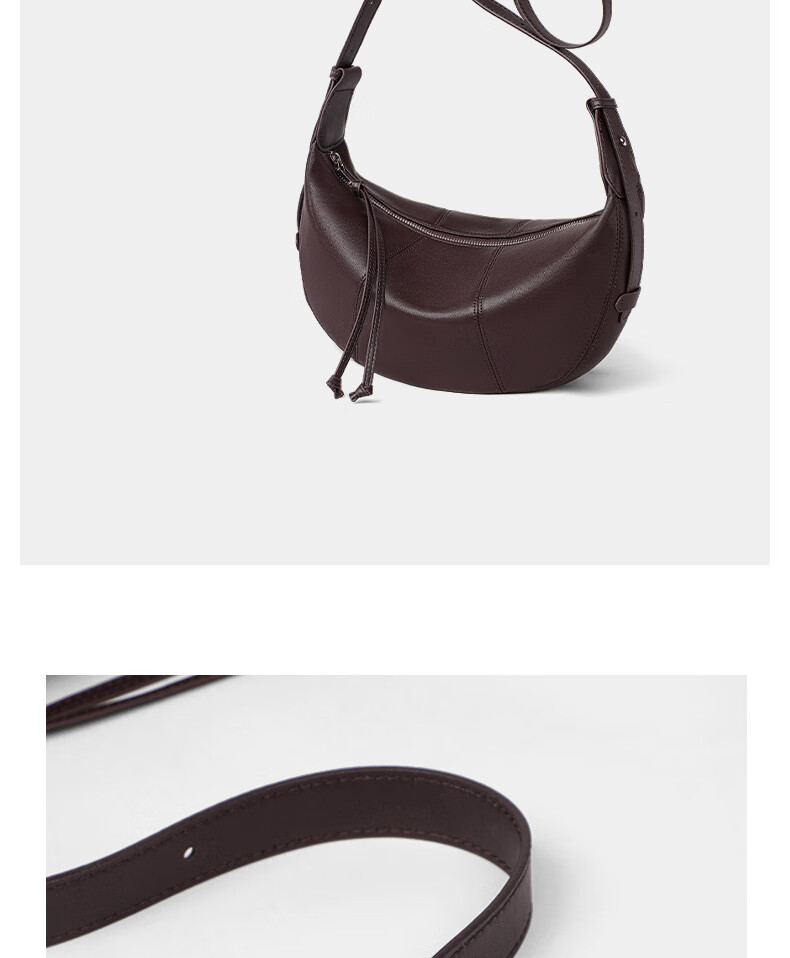 YUYULA Women's Cowhide Crossbody Dumpling Bag Fashion Brand Shoulder Bag Birthday New Year Gift for Girls Girlfriend 6