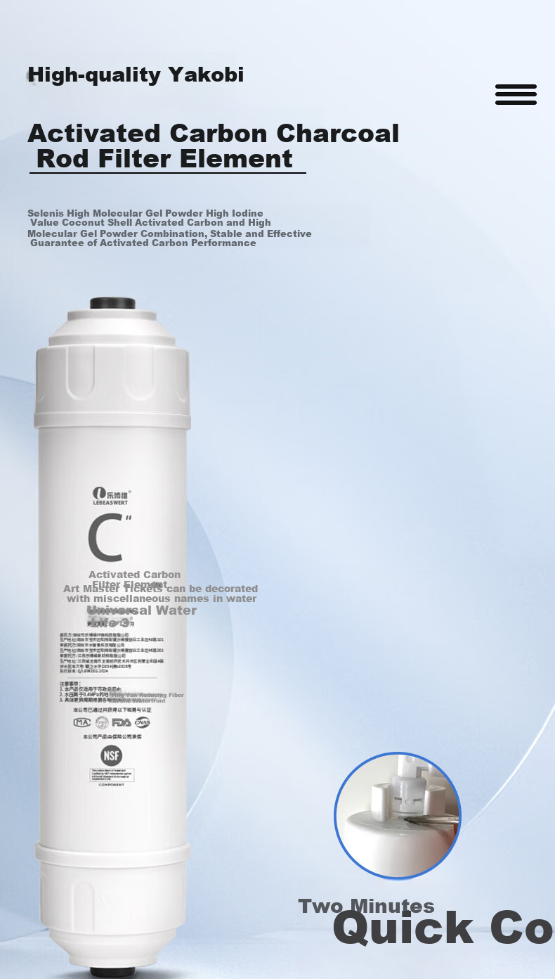 Lebeaswert Water Purifier Household Filter Cartridge Compatible with Various Models of Water Purifiers Universal Activated Carbon Filter Cartridge Rear-Mounted T33 Quick-Connect Activated Carbon Filter Cartridge 2-Pack Universal Filter Cartridge Compatible with Filter Cartridges 6